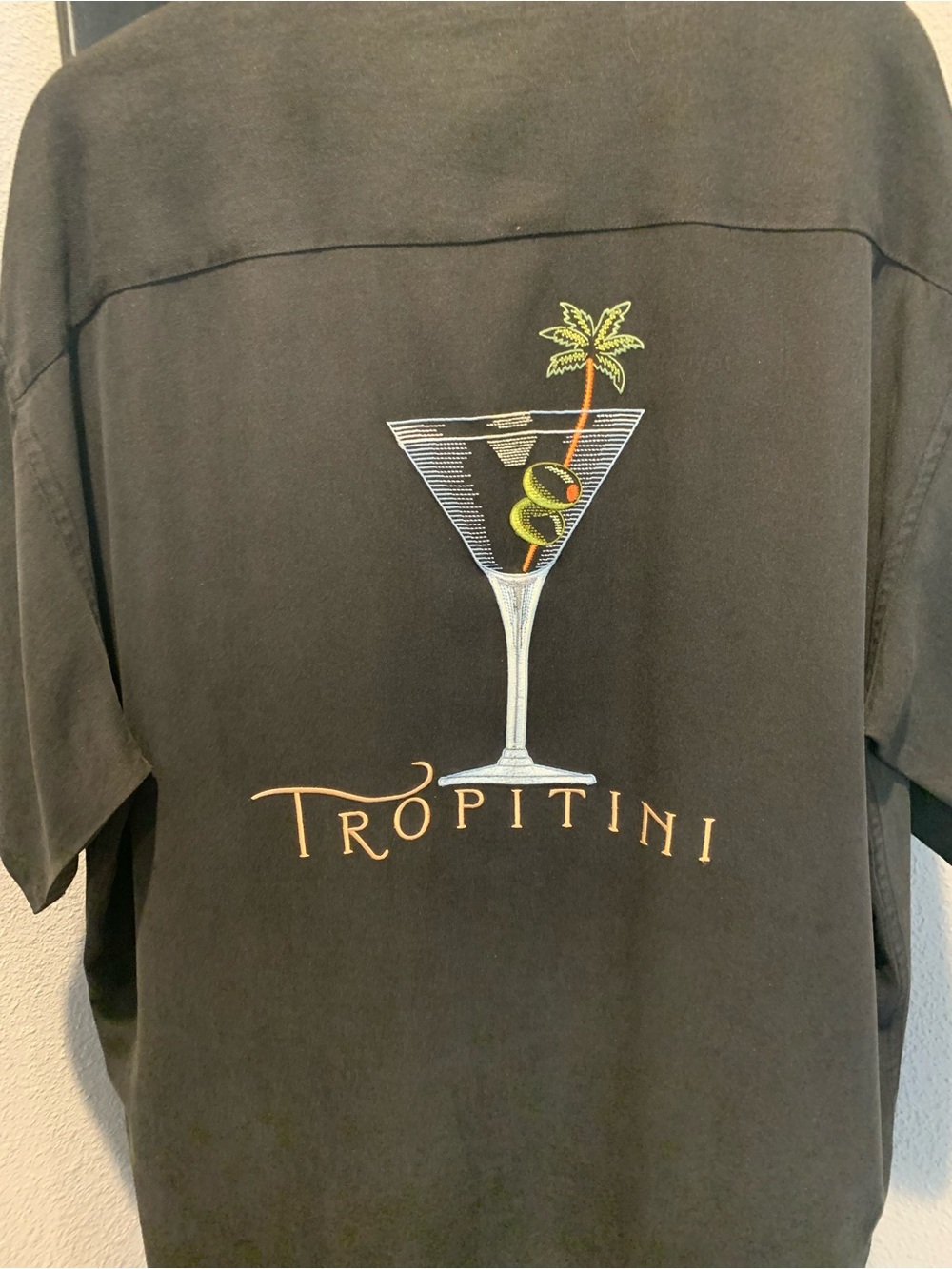 Tori Richard Tropitini Black Graphic Short-Sleeve Men's Shirt